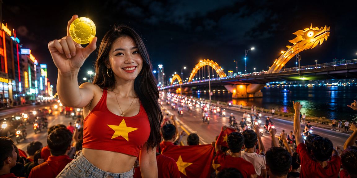 Màn hình điện thoại hiển thị kết quả xổ số neon tại Đà Nẵng ban đêm