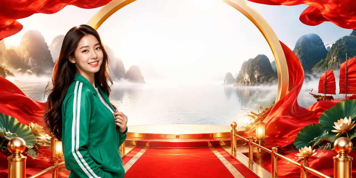 Phụ nữ mặc áo dài tại vịnh Hạ Long sử dụng điện thoại để đặt cược trực tuyến