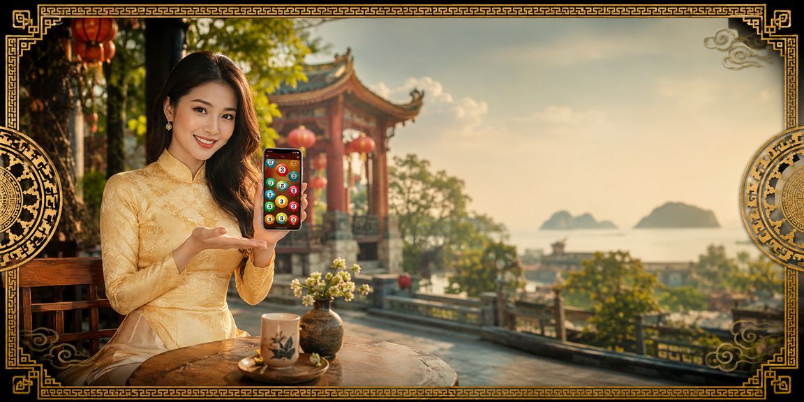 Người chơi xem xổ số tại Hà Nội với ly cà phê sáng trên aion2